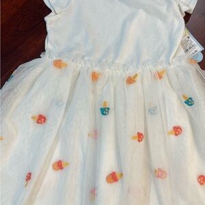 Cat & Jack White Dress with Colorful Popsicle Embroidery